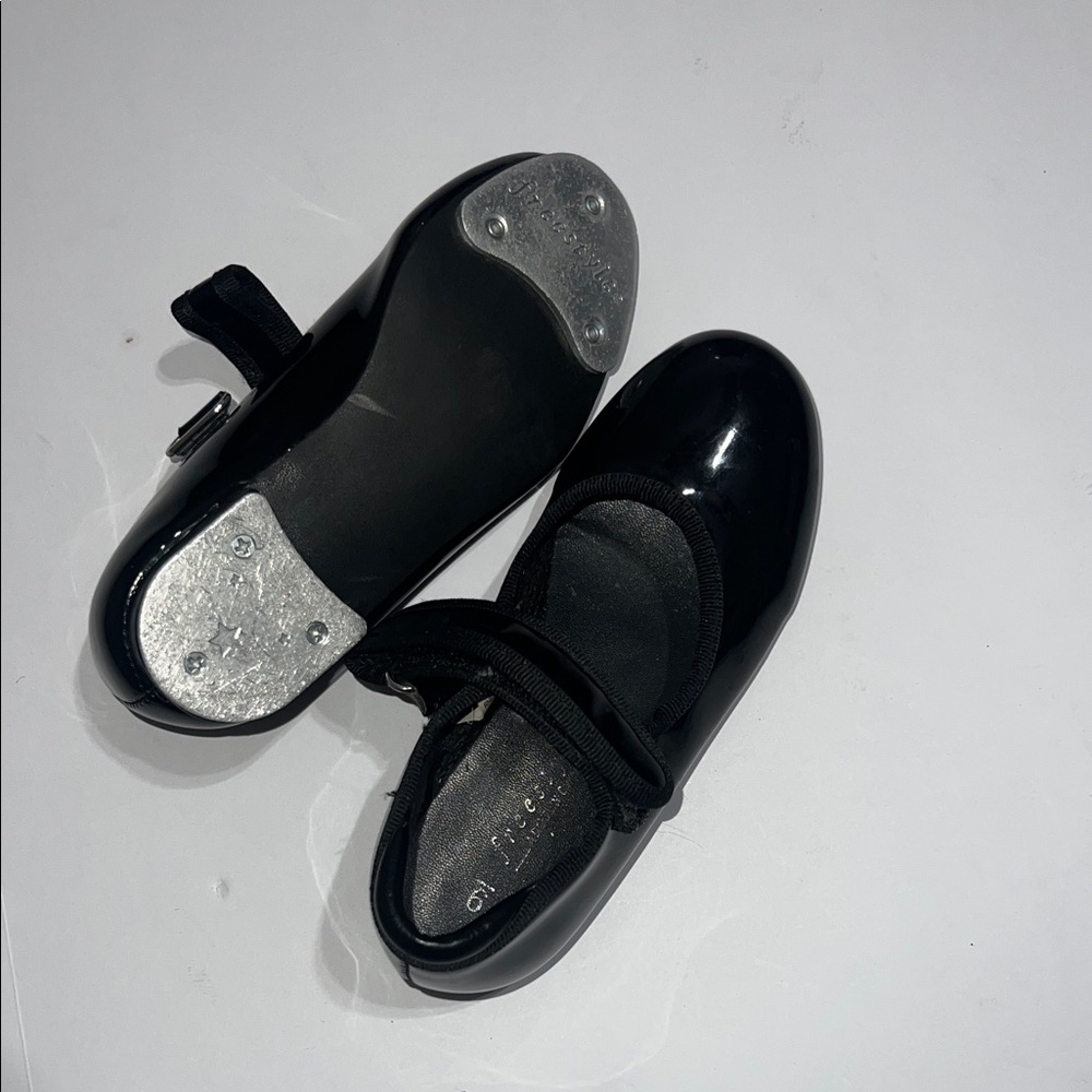 Freestyle Shiny Black Kids Tap Shoes - Picture 3 of 8